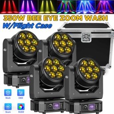 4 Pack 7x50W RGBW Bee Eye LED Beam Moving Head Light Zoom Wash Stage Light Show