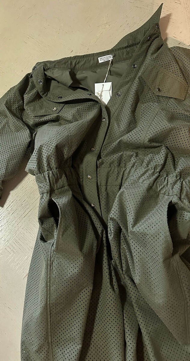 Brunello Cucinelli Mesh Utility Jumpsuit MILITARY Size L New