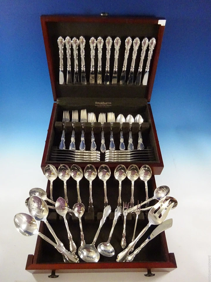 Fontana by Towle Sterling Silver Flatware Set For 12 Service 82 Pcs Many Servers - Image 2 of 4