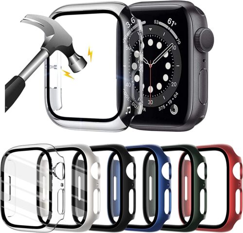 Per Apple Watch Series 5/6/7/8/SE custodia proteggi schermo iWatch 38/40/41/42/44/45 - Foto 1 di 30