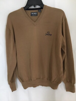 G MAC by Kartel Grandezza Golf Club V Neck 100% Wool Long Sleeve Caramel Boys XL