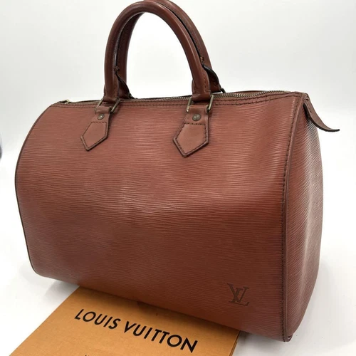Auth Louis Vuitton Speedy 30 Handbag M43003 Epi Mini Boston Bag Kenyan Brown 