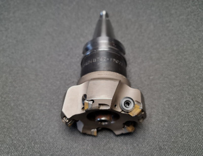 INDEXA-SEIKI XP IND1397620K 80mm Planfräser, 5Fl. 45 Grad Spitzen + Nikken Dornkopf