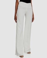  575 Emporio Armani Women White Trousers High Waist Crepe Wide Leg Pants Size 50