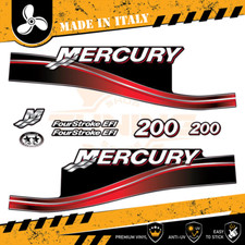 Decalcomania Adesivi Motore Fuoribordo Mercury 200 cv - Four Stroke EFI ROSSO