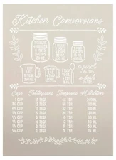 Kitchen Conversion Chart Stencil | DIY Chalkboard Decor | Cooking & Baking Guide