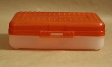 Spacemaker Pencil Box Red  Frosted Clear Vintage 90's Plastic Storage Case
