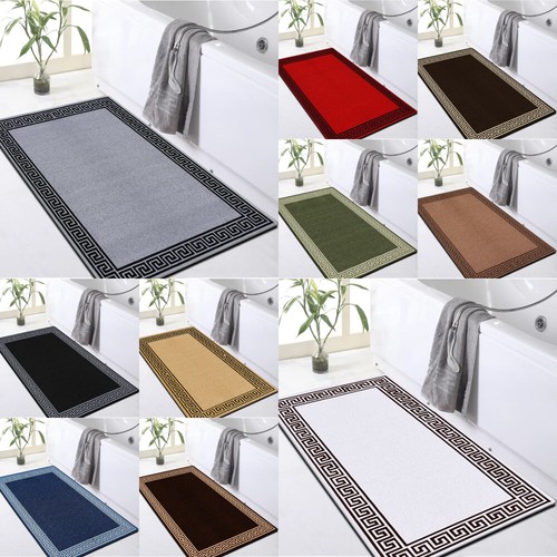 Non Slip Bath Mat Rubber Backing Water Absorbent Bathroom Toilet