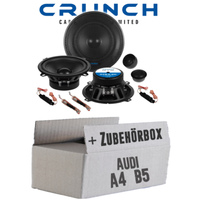 Crunch Lautsprecher FüR Audi A4 B5 Front TüR 13Cm 2-Wege System Auto Einbauset