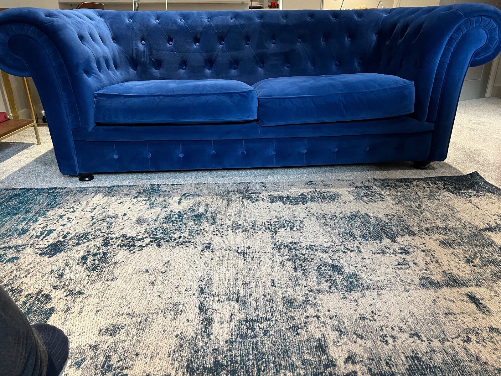 Branagh 2 Seater Chesterfield Sofa Made Electric Blue Velvet V