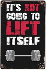 Gym Tin Metal Signs Home D cor 8x12 Fitness Art Weight Lifting Bodybuilding Art