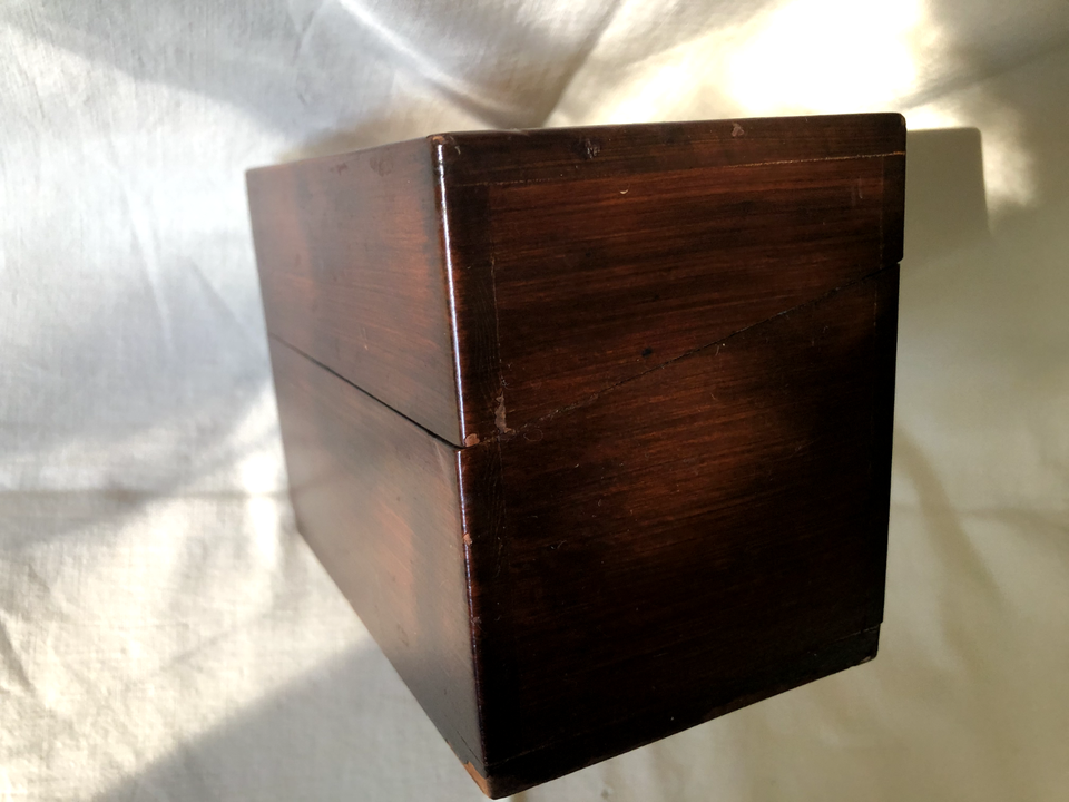 Vintage Wooden Recipe Box w Decoupage Vegetables on top - for 3x5 index ...