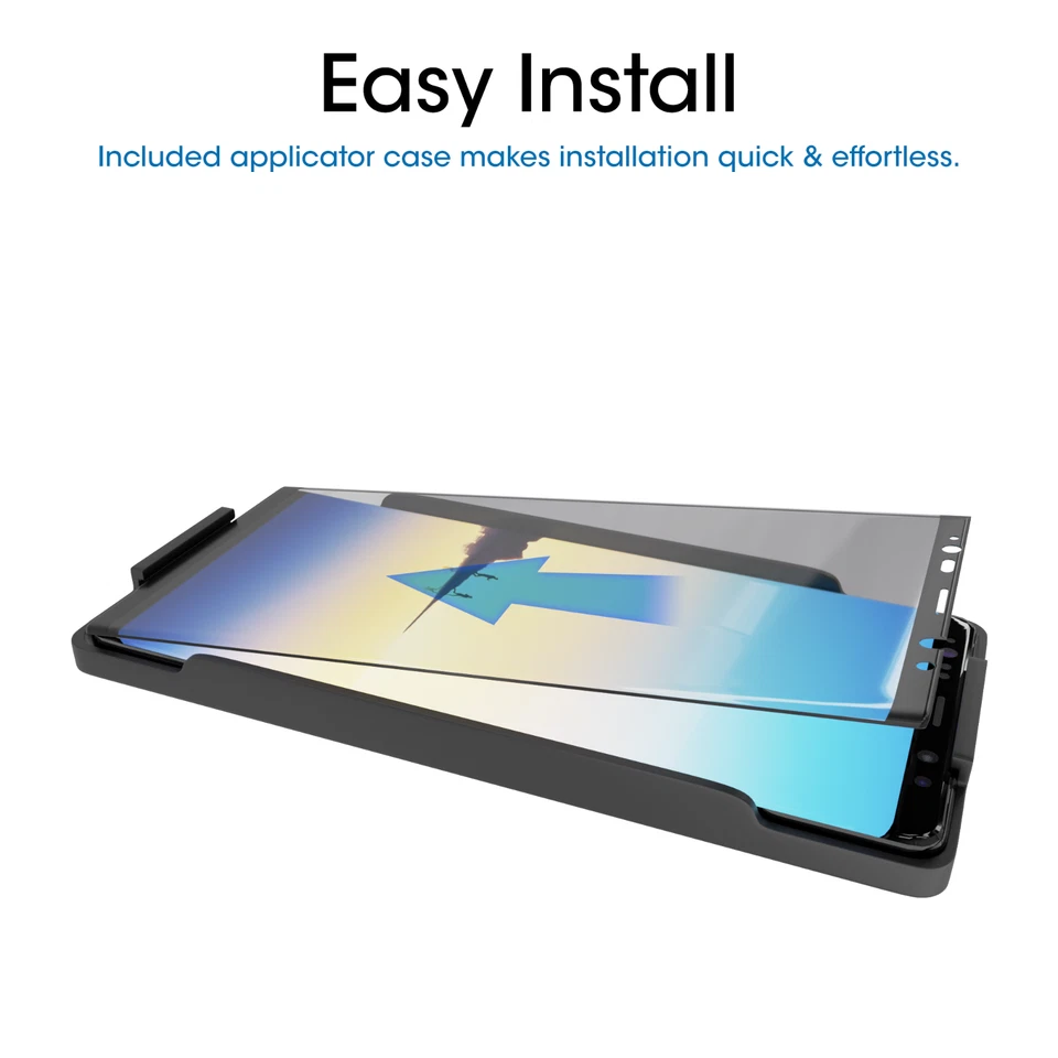 Protector de pantalla de vidrio templado cubierta completa amFilm Samsung Galaxy Note 8 (negro) Foto 2 de 4