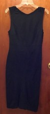 Woman ANN TAYLOR Black LBD Sleeveless Below Knee Stretch Dress Sz 6 EUC