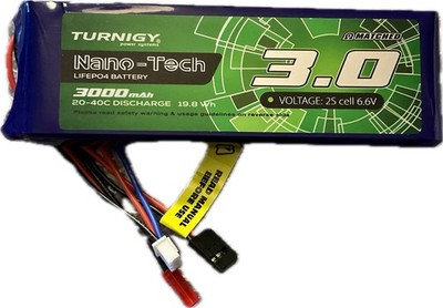 Turnigy Nano-Tech 3000mAh 2S 20C LiFePO4 6.6V Receiver Battery Pack