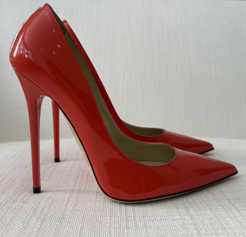 Patent Anouk Pumps Jimmy Choo Anouk Patent Leather Heels Tangerine