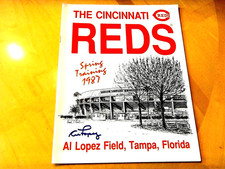 AL LOPEZ Signed 1987 Reds Al Lopez Field Baseball Program-Guaranteed Authentic