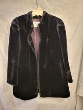 Intrigue Luxury by Glenoit Black Vintage Fur Coat Faux Mink Women  s 8 Union USA