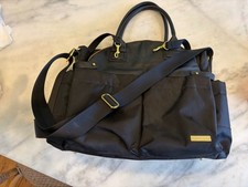Skip Hop Chelsea Downtown Chic Black Diaper Bag Tote Gold Hardware