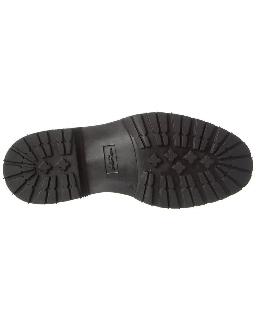 SAINT LAURENT (YSL) Derby uomo Saint Laurent esercito in pelle