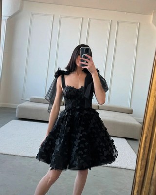 Classic Bowknot Short Cocktail Dress A-Line Sweetheart Pleat Tulle Prom  Dress | eBay