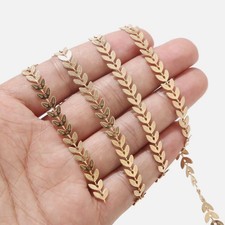 2meters Stainless Steel Gold Leaf 6mm Arrow Chains for Necklace Making