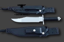 Custom Handmade Rambo First Blood Part 2 Replica Bowie Knife with Sheath