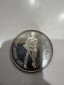 1989 West Virginia University, One Troy Ounce Silver Coin