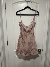 Forever 21 Pink Floral Sleeveless Dress Mini with lace detail medium
