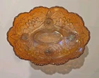 EAPG Fenton "Thistle" Marigold Carnival Glass Banana Boat Bowl