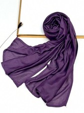 30 Purple Soft Solid Hijab Shawl Breathable Elegant Daily Wear