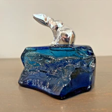 Vintage Avon Arctic King Everest Aftershave Polar Bear On Blue Ice Bottle - Full