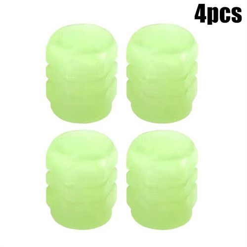 4* Tire Valve Cap Luminous Car Vehicle Wheel Prank Valve Cap Glow Dust Cover Kit - Picture 3 of 12