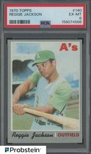 1970 Topps #140 Reggie Jackson Oakland Athletics HOF PSA 6 EX-MT