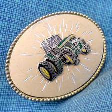 Farmers John Deere 7800 Tractor Promo Belt Buckle Farm Vintage W USA   .GMP449