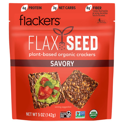 Flax Seed Crackers, Savory, 5 oz (142 g)