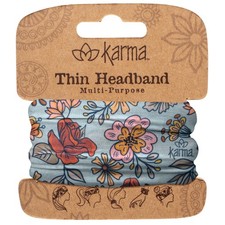 Karma American Floral Headband for Women - Thin - Fabric Headband and Stretch...