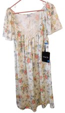 NWT Vanity Fair XL Floral Nightgown Lace Trim Made in USA Cottagecore Vintage