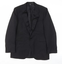 St Michael Men's Black Tuxedo Blazer - 40R, Formal, Stylish