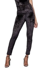 Good American Womens The Crushed Velvet Boss Pants 2 Black - NWT 169