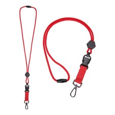 2Pcs Breakaway Lanyard for ID Badges, Hexagonal Cord Key Lanyard, Red