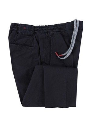 $1150 Kiton Dunkelblaue Einfarbige Baumwollhose - Schlank - (KT322251)