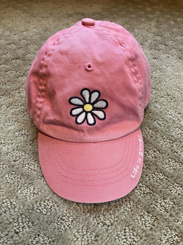 Gorra Life is Good Bebé Niña Correa Ajustable Espalda Bordada Algodón Margarita Foto 2 de 4