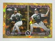 Evan Justice / Anthony Molina 2024 Topps Chrome Sapphire Gold Rockies #/50