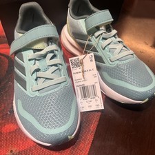 Adidas Runfalcon 5 EL C Youth Size 13K Green White Athletic Running Shoes JQ5606