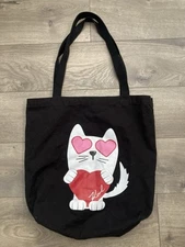 Karl Lagerfeld Paris Kristen Canvas Tote Bag Cat Heart Mini Rare Designer