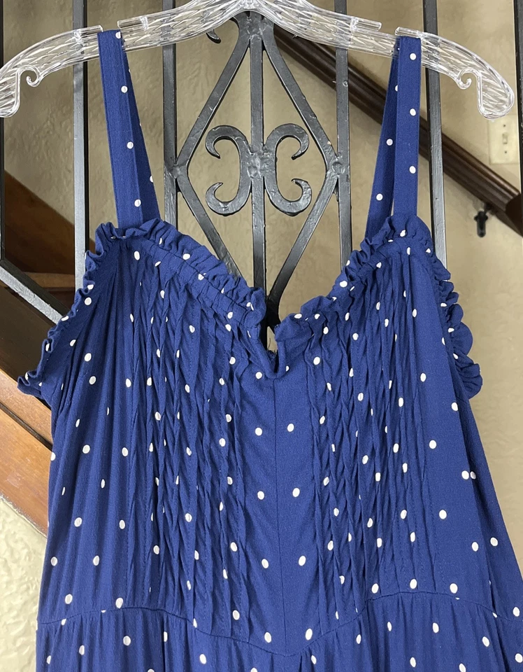 Madewell Blue W/White Polka Dots Women’s Jumpsuit Size 14 - Image 2 of 4