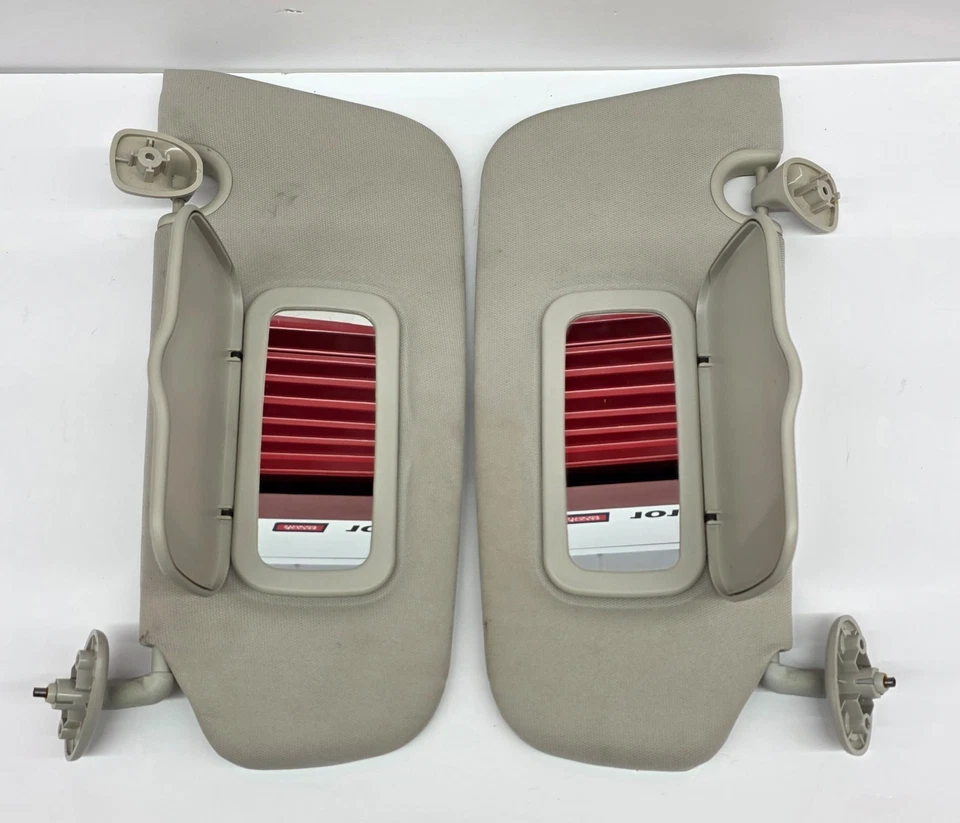 2007-2017 Jeep Compass Driver & Passenger Sun Visor Pair Set Gray Cloth - Image 2 of 3