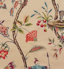 SCALAMANDRE Chinoiserie Exotique Cotton Ecru ...