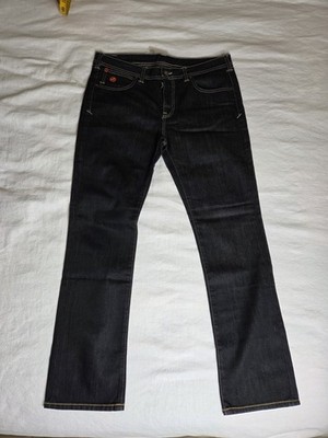 Evisu PUMA Women's Long Skinny Black Dark Wash Jeans Size 34W 30L New with Tags